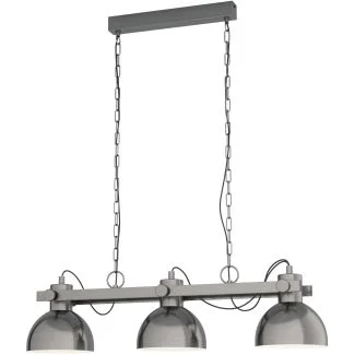 EGLO 43168 HL/3 E27 NICKEL-ANTIK/HOLZ LUBENHAM 1