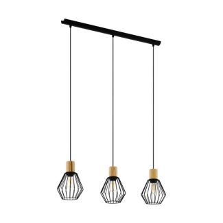 EGLO 43378 LAMPA PALMORLA OPRAWA WISZĄCA HL/3 E27 SCHWARZ/HOLZ PALMORLA