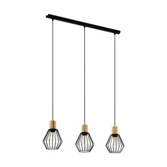 EGLO 43378 LAMPA PALMORLA OPRAWA WISZĄCA HL/3 E27 SCHWARZ/HOLZ PALMORLA