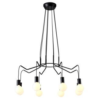 CANDELLUX 38-71057 BASSO LAMPA WISZĄCA 8X40W E27 CZARNY MATOWY