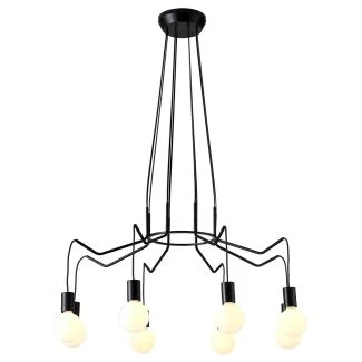 CANDELLUX 38-71057 BASSO LAMPA WISZĄCA 8X40W E27 CZARNY MATOWY