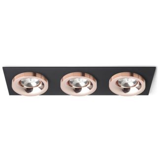 RENDL R13263 SHARM SQ III wpuszczana czarna miedź/miedź 230V LED 3x10W 24° 3000K