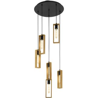EGLO 49549 HL/6 E27 SCHWARZ/HOLZ LITTLETON
