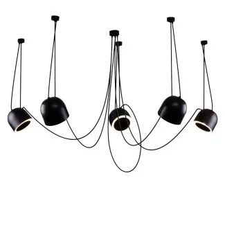 ANTIGO Lampa wisząca DOBO 5 - Czarna 9038