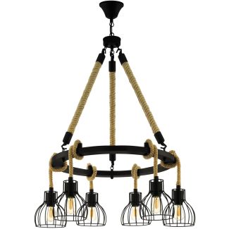 EGLO 43194 HL/6 E27 SCHWARZ/SEIL RAMPSIDE