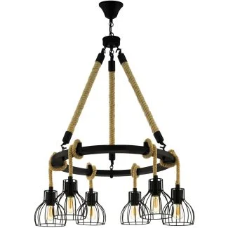 EGLO 43194 HL/6 E27 SCHWARZ/SEIL RAMPSIDE