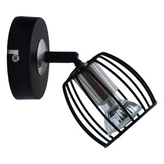CANDELLUX 91-54319 ZONK LAMPA KINKIET 1X3W LED GU10 CZARNY MATOWY + SATYNA NIKIEL