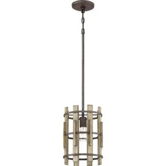 ELSTEAD Wood Hollow QZ-WOOD-HOLLOW-MP Mini Pendant