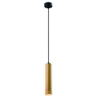 CANDELLUX 31-78582 TUBO LAMPA WISZĄCA CZARNY 1X25W GU10 KLOSZ 25CM DREWNIANY