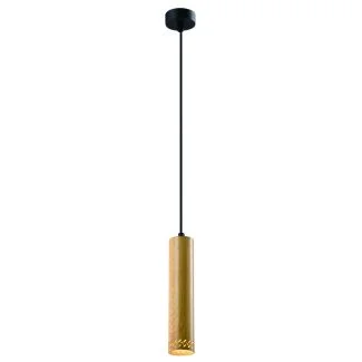 CANDELLUX 31-78582 TUBO LAMPA WISZĄCA CZARNY 1X25W GU10 KLOSZ 25CM DREWNIANY