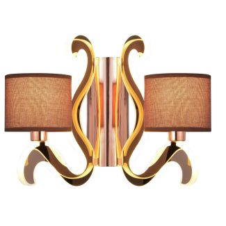 CANDELLUX 22-33529 AMBROSIA 3 KINKIET 2X40W E14 + 12,3W LED MIEDZIANY