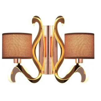 CANDELLUX 22-33529 AMBROSIA 3 KINKIET 2X40W E14 + 12,3W LED MIEDZIANY