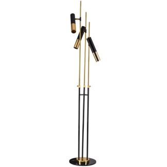 Step into Design ST-5718-3 Lampa stojąca GOLDEN PIPE-3 czarno złota 180 cm