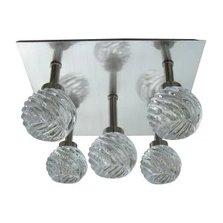 CANDELLUX 95-23219 GIRA PLAFON 5X40W G9 SATYNA NIKIEL+KRYSZTAŁ
