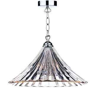 DAR ARD868 ARDECHE 1LT LRG PEND CLEAR GLASS/POL CHR FINISH