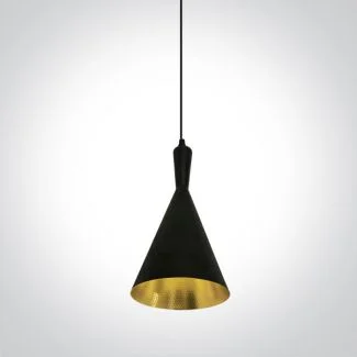 ONE LIGHT 63040/B/BS Magoula czarno-mosiężna lampa wisząca E27 12W