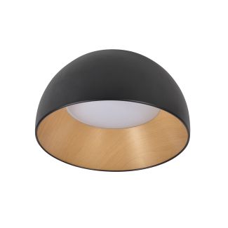 CANDELLUX 13-24152 LIGURIA LAMPA SUFITOWA PLAFON CZARNO DREWNIANY 18W LED 35 CM KLOSZ BIAŁY