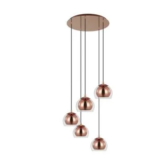 EGLO 98595 LAMPA ROCAMAR 1 OPRAWA WISZĄCA HL/5 E27 KUPFER-GLZ/KLAR ROCAMAR 1