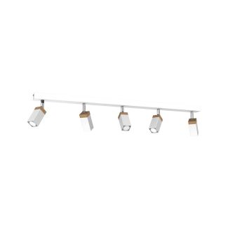 MILAGRO MLP7480 Lampa sufitowa SOLO SAWN WHITE / PATINATED WOOD 5x mini GU10