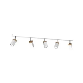 MILAGRO MLP7480 Lampa sufitowa SOLO SAWN WHITE / PATINATED WOOD 5x mini GU10
