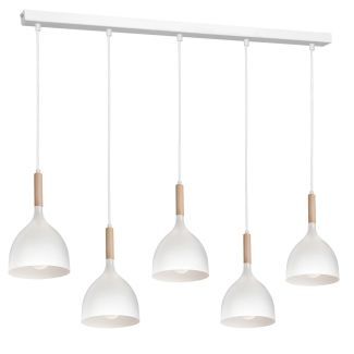 LUMINEX 3711 oprawa sufitowa Noak wood żyrandol naturalne drewno biały