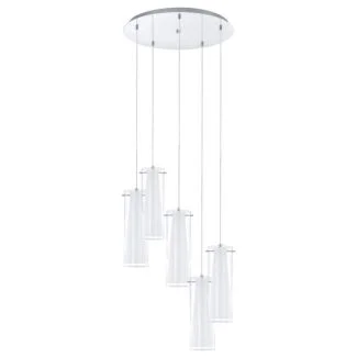 EGLO 93003 LAMPA PINTO OPRAWA WISZĄCA HL/5 E27 CHROM/KLAR/WEISS PINTO