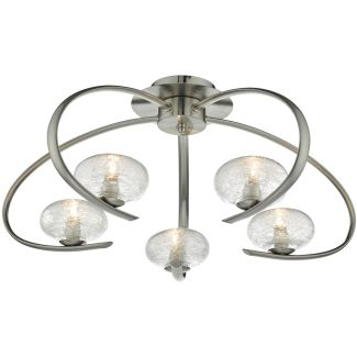 DAR LEI5446 LEIGHTON 5LT SEMI FLUSH SAT CHR