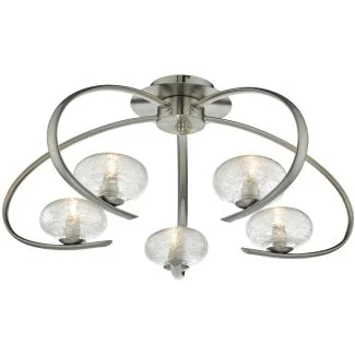 DAR LEI5446 LEIGHTON 5LT SEMI FLUSH SAT CHR