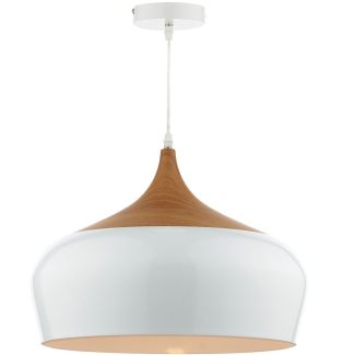 DAR GAU8602 GAUCHO 1LT PENDANT WHITE LARGE