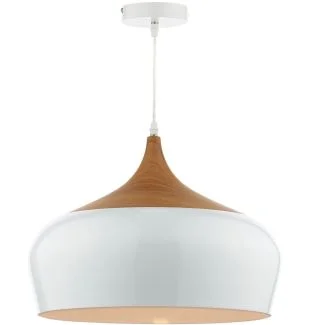 DAR GAU8602 GAUCHO 1LT PENDANT WHITE LARGE