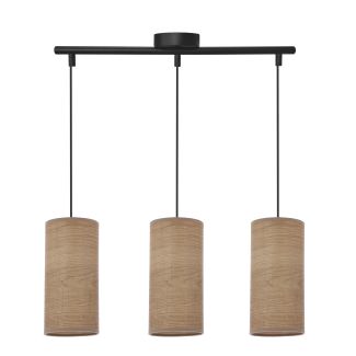CANDELLUX 33-19745 BALLO LAMPA WISZĄCA CZARNY 3X60 E27 ABAŻUR ORZECHOWY