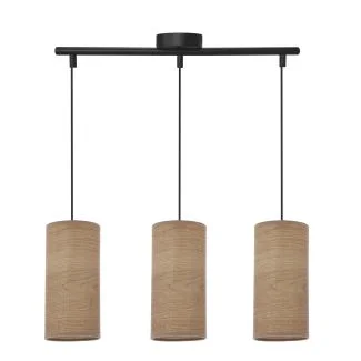 CANDELLUX 33-19745 BALLO LAMPA WISZĄCA CZARNY 3X60 E27 ABAŻUR ORZECHOWY