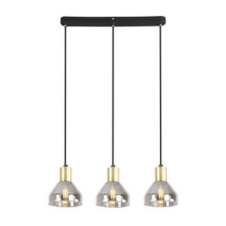 CANDELLUX 33-79008 LAMPA WISZĄCA GREGORY CZARNY BRĄZ 3X40W E14 KLOSZ DYMIONY