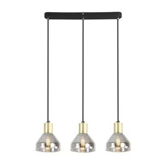 CANDELLUX 33-79008 LAMPA WISZĄCA GREGORY CZARNY BRĄZ 3X40W E14 KLOSZ DYMIONY