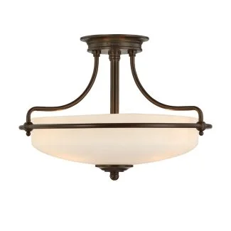 ELSTEAD Griffin QZ-GRIFFIN-SFS-PN 3 Light Semi-Flush Light - Palladian Bronze