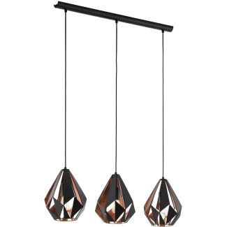 EGLO 49991 HL/3 SCHWARZ/KUPFER CARLTON 1