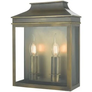 DAR VAP5045 VAPOUR 2LT COACH LTN WEATHERED BRASS IP44