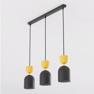 EMIBIG 1739/3 GAUDI 3 BLACK ORANGE Lampa wisząca