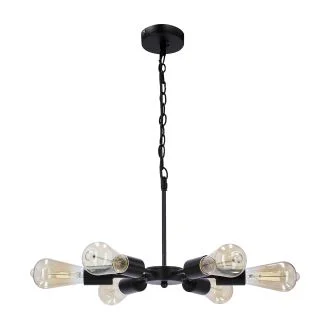 CANDELLUX 36-09395 SPARTA LAMPA WISZĄCA CZARNY 6X60W E27