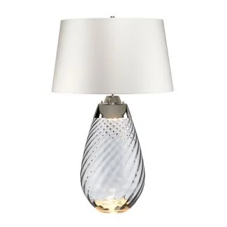 ELSTEAD Lena LENA-TL-L-SMOKE-OWSS 2 Light Large Smoke Table Lamp with Off-white Shade