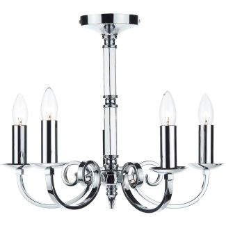 DAR MUR0550 MURRAY 5LT DUAL MOUNT PENDANT POL CHR
