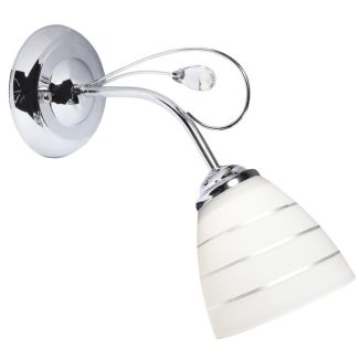 CANDELLUX 21-64288 SIMPLI KINKIET 1*40W E27 CHROM Z KRYSZTAŁKIEM+KLOSZ Z PASKIEM