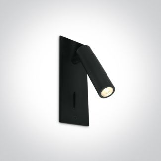 WYPRZEDAŻ ONE LIGHT 65746R/B/W Kandila 3 czarna przyłóżkowa regulowana oprawa COB LED 3000K 3W IP20