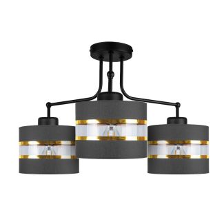 CANDELLUX 33-06141 ANDY LAMPA WISZĄCA CZARNY 3X40W E27 ABAŻUR CZARNY+ZŁOTY
