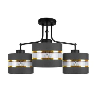 CANDELLUX 33-06141 ANDY LAMPA WISZĄCA CZARNY 3X40W E27 ABAŻUR CZARNY+ZŁOTY