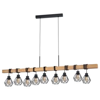 EGLO 43134 LAMPA TOWNSHEND 5 OPRAWA WISZĄCA HL/9 SCHWARZ/EICHE-OPTIK TOWNSHEND 5