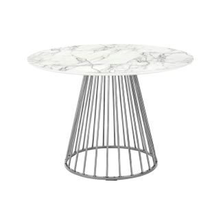 King Home KH1204100129.CHROM Stół GLAM MARBLE 110 - MDF, chromowana podstawa