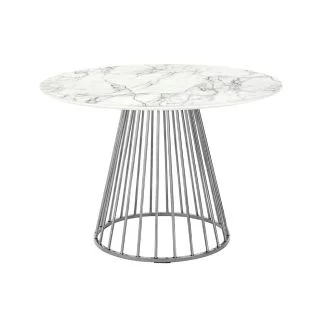 King Home KH1204100129.CHROM Stół GLAM MARBLE 110 - MDF, chromowana podstawa