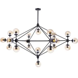Step into Design ST-9047-21 Lampa wisząca ASTRIFERO-21 bursztynowo czarna 165 cm