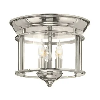 ELSTEAD Gentry HK-GENTRY-F-PN 3 Light Flush Mount - Polished Nickel